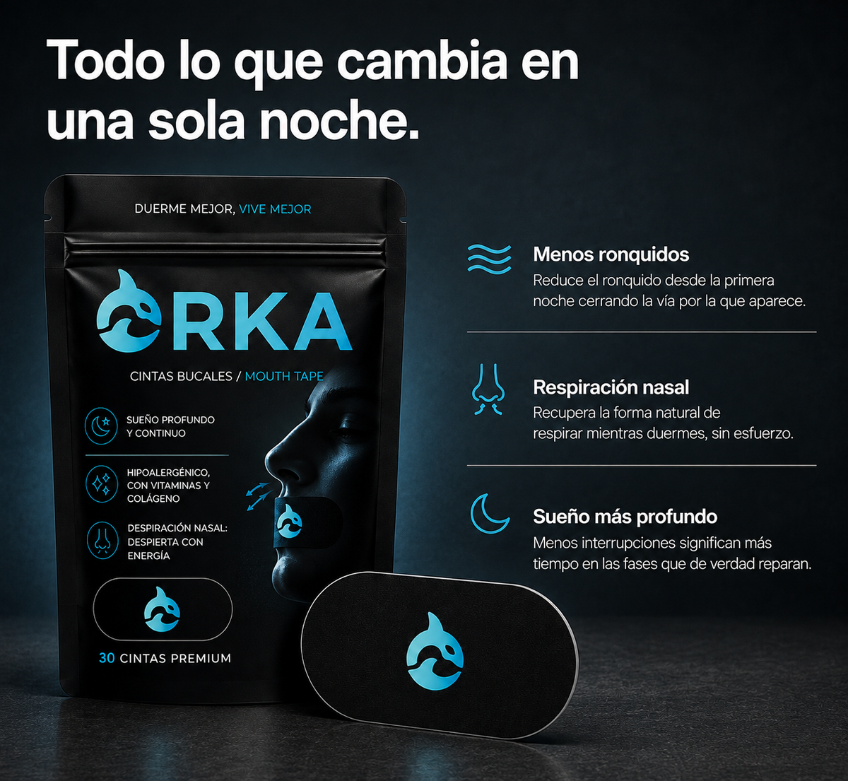 Cinta bucal para dormir